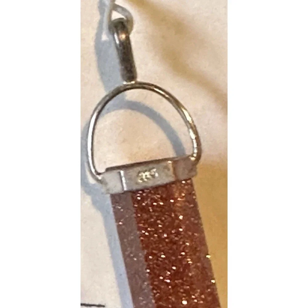 Goldstone Energy Pendant 925 Silver mount Confidence Strength Mystical Sedona